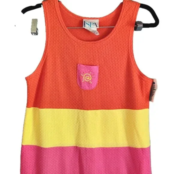 Delicates Spa Y2K Maxi Dress NWT 2004 Colorblock Sleeveless Boho Summer Dress S - Picture 2 of 14